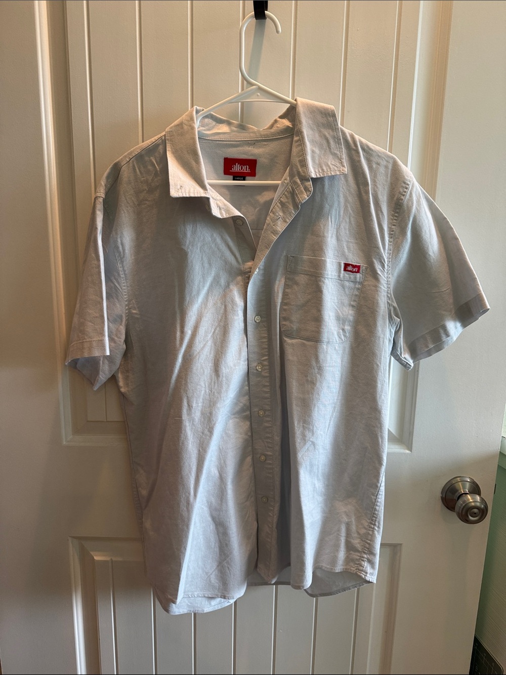 Alto Clothing Co. Pale Blue Short Sleeve Button-Down Shirt
